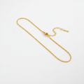 18K Gold Box Chain Necklace - White Background