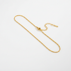 18K Gold Box Chain Necklace - White Background