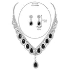 Jewelry set with necklace and earrings on a white background