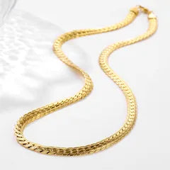 Gold chain on a white background