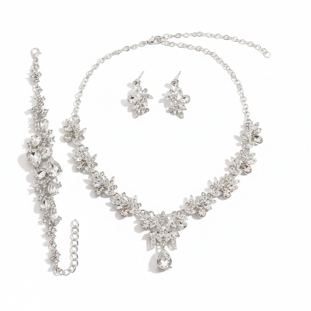 Crystal Jewelry Set - White Background