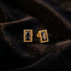 Vintage-Inspired Emerald-Cut Black Onyx Stud Earrings