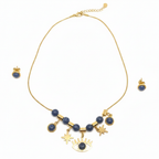 Gold Evil Eye Necklace & Earrings Set - White Background