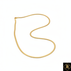 Gold Herringbone Snake Chain Necklace - White Background