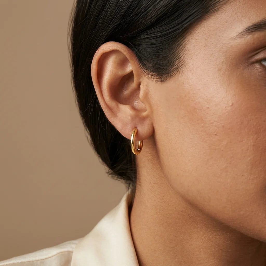 Minimalist Classic Gold Huggie Hoop Earrings