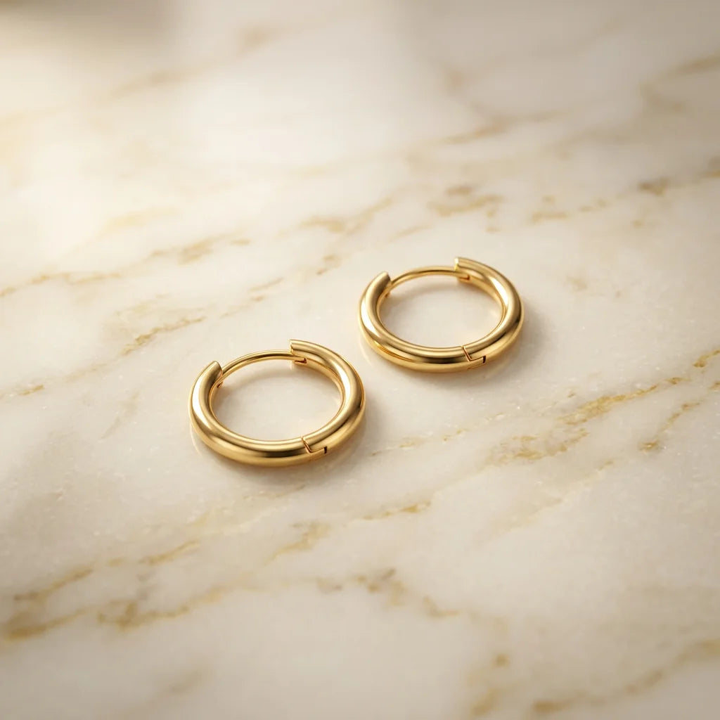 Minimalist Classic Gold Huggie Hoop Earrings