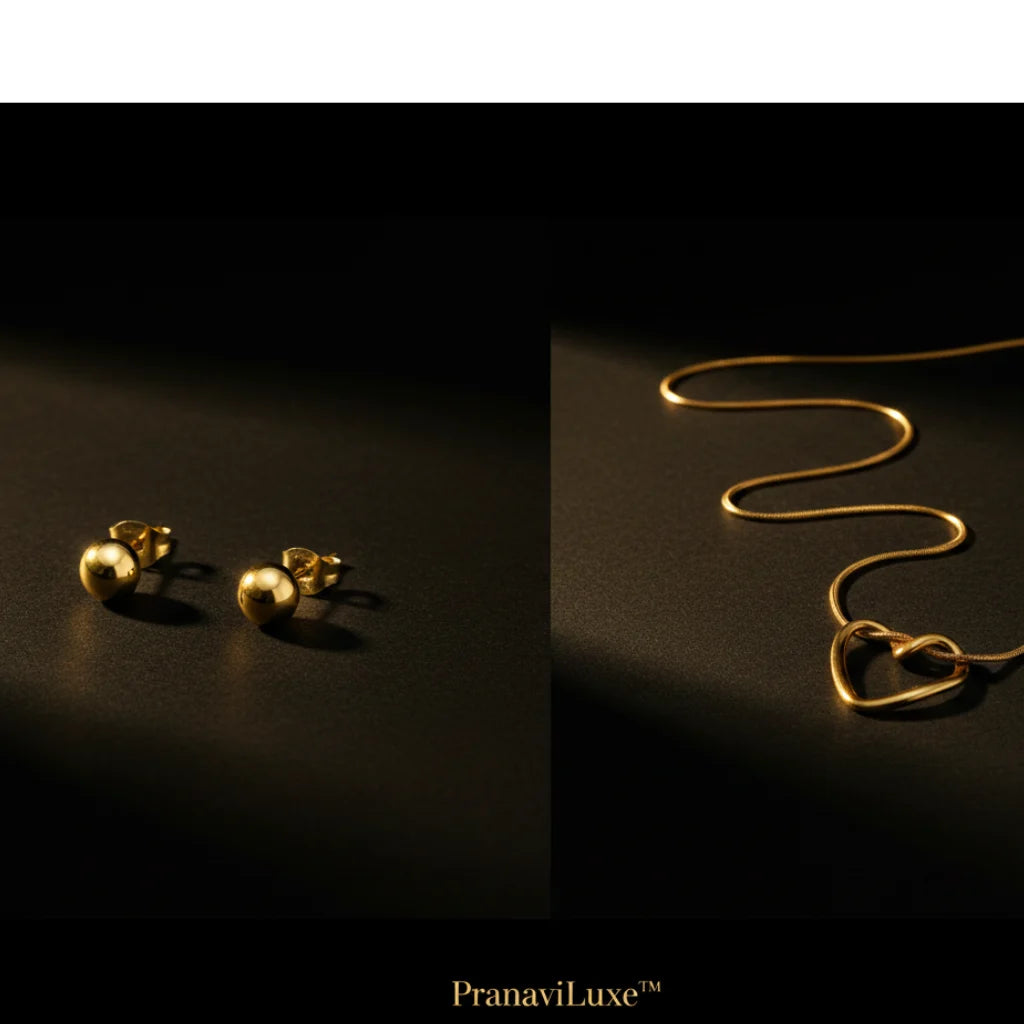 PranaviLuxe™ Elegant Daily Set – Necklace & Earrings