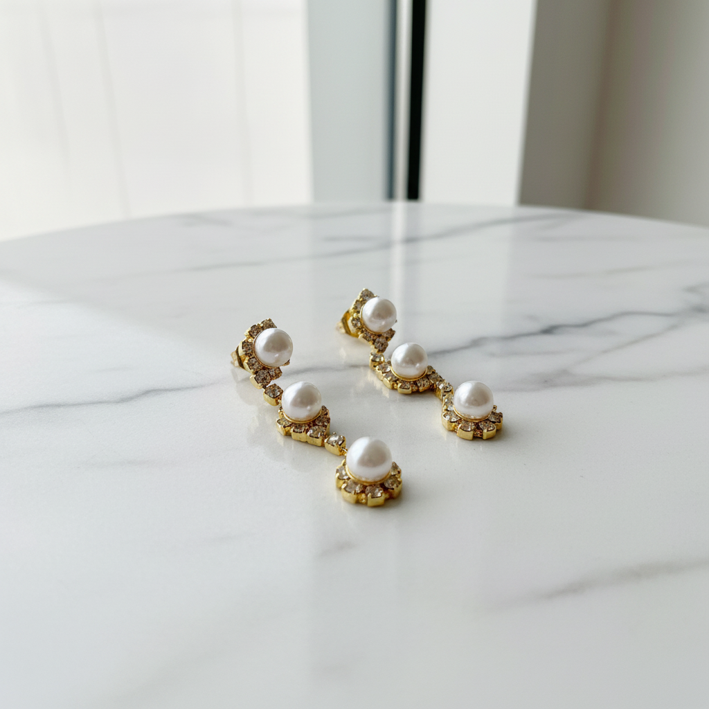 Pearl Drop Earrings Editorial