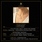 PranaviLuxe 14K Gold Rainbow Moonstone Oval Pendant Necklace Infographic
