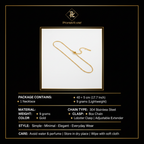 PranaviLuxe 18K Gold Box Chain Necklace Infographic