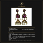 PranaviLuxe Antique Gold Magenta Pink Multi-Tier Pearl Drop Jhumka Earrings Infographic