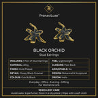 Black Orchid Stud Earrings