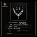 PranaviLuxe Black Rhinestone Jewelry Set Infographic with Logo