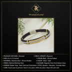 PranaviLuxe Black Rubber Strap Mesh Centerpiece Gold Accent Bracelet Infographic