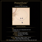 PranaviLuxe Blue Zircon Necklace Earrings Set Infographic