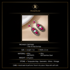 PranaviLuxe Bohemian Rose Red Drop Earrings Infographic