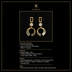PranaviLuxe Gold Black Enamel Geometric Crystal Drop Open Crescent Earrings Infographic