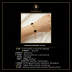 PranaviLuxe Gold Black LOVE Engraved Station CZ Bracelet Worn on Wrist Infographic
