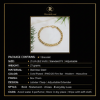PranaviLuxe Gold Box Chain Textured Tube Bracelet Infographic