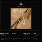 PranaviLuxe Gold Heart Pearl Herringbone Snake Chain Necklace Infographic