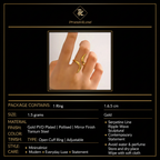 PranaviLuxe Gold Serpentine Ripple Wave Open Cuff Ring Infographic