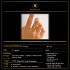 PranaviLuxe Gold Serpentine Ripple Wave Open Cuff Ring Infographic