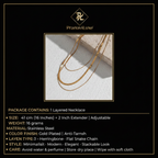 PranaviLuxe Gold Triple Layer Herringbone Snake Chain Necklace Infographic