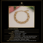 PranaviLuxe Gold Twisted Ring Link Chain Bracelet Infographic
