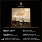 PranaviLuxe Green Cat's Eye Four Leaf Clover Necklace Infographic