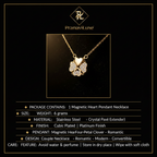 PranaviLuxe Magnetic Heart Clover Crystal Pendant Necklace Infographic