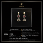 PranaviLuxe Oxidized Silver Ruby Red Jhumka Earrings Infographic