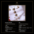 PranaviLuxe Pearl Evil Eye Layered Necklace & Earrings Infographic