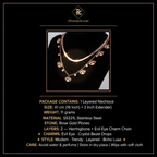PranaviLuxe Rose Gold Evil Eye Layered Necklace Infographic