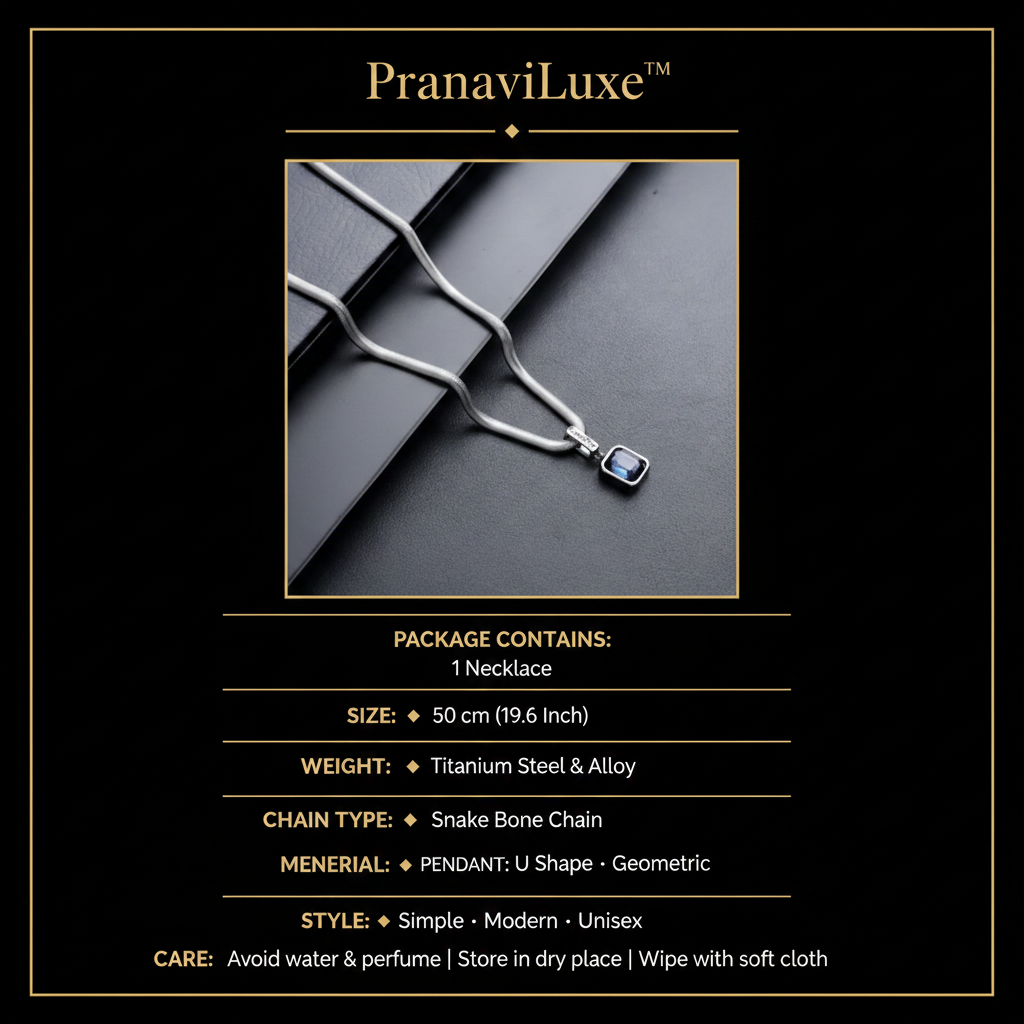 PranaviLuxe Snake Chain Necklace Infographic