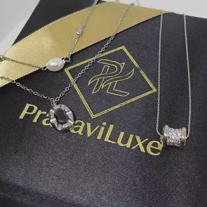 PranaviLuxe™ Silver Duo – 2 Anti-Tarnish Necklaces