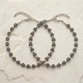 Antique Silver Heart Charm Layered Anklets Pack