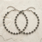 Antique Silver Heart Charm Layered Anklets Pack