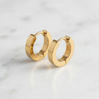 Chunky Gold Letter 'C' Huggie Hoop Earrings